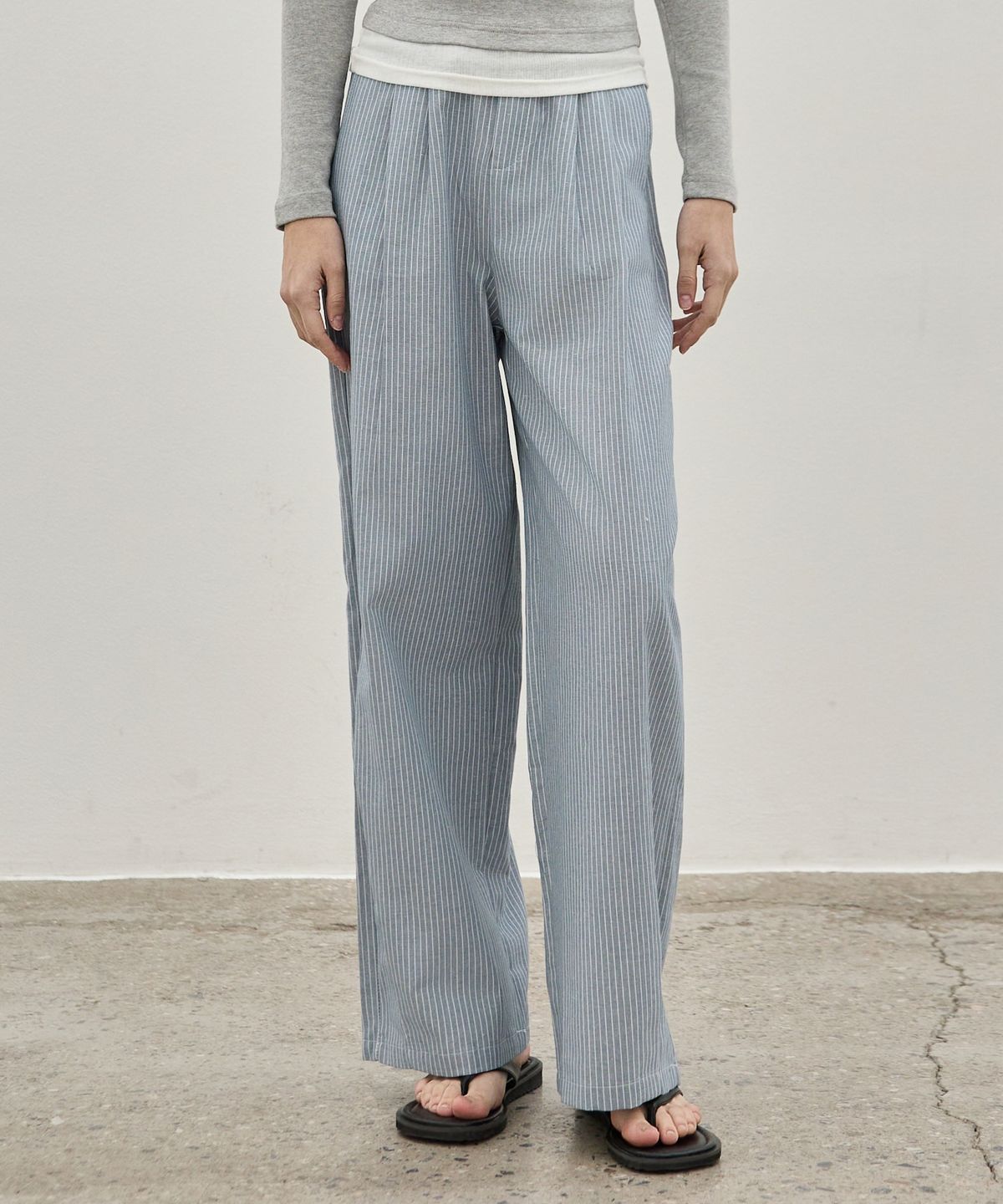 엘리오티(ELLIOTI) Stripe Clean Waist Pants_2Color