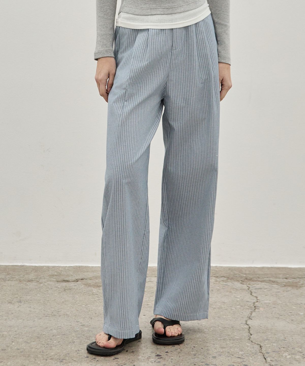 엘리오티(ELLIOTI) Stripe Clean Waist Pants_2Color
