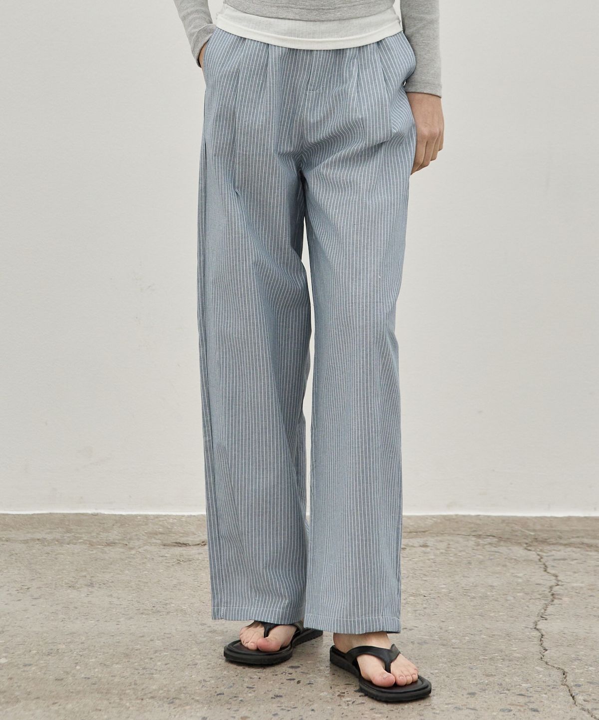 엘리오티(ELLIOTI) Stripe Clean Waist Pants_2Color