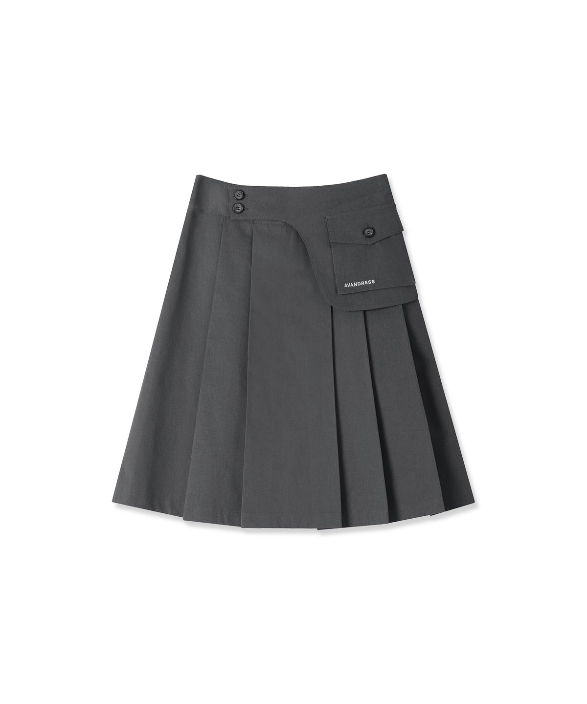 어반드레스(AVANDRESS) Saddle Midi Pleats Skirt - 2COL