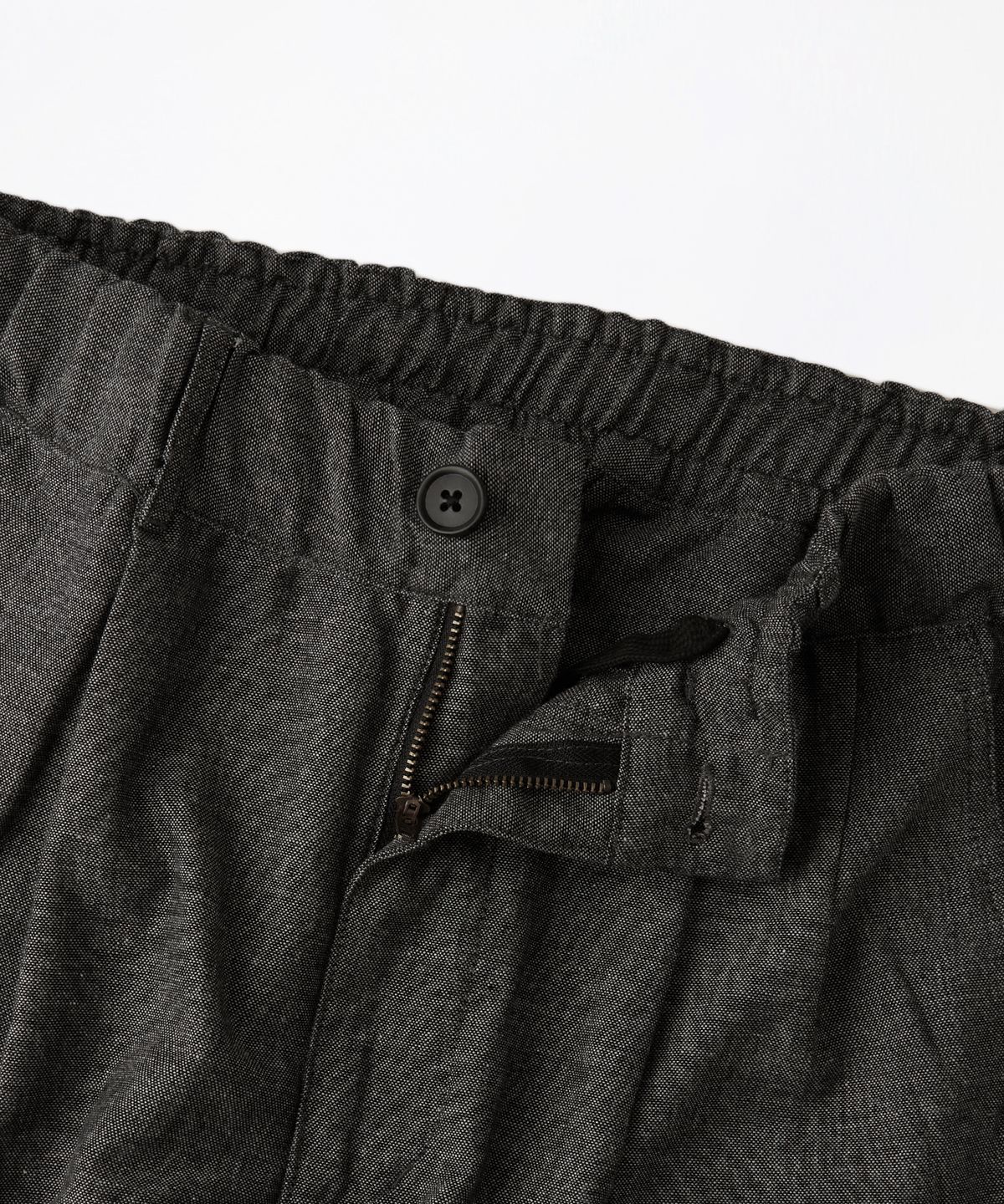 아웃스탠딩(OUTSTANDING) LINEN COTTON COMFORT PANTS_CHARCOAL