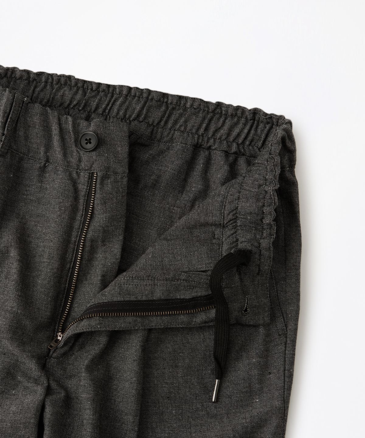 아웃스탠딩(OUTSTANDING) LINEN COTTON COMFORT PANTS_CHARCOAL