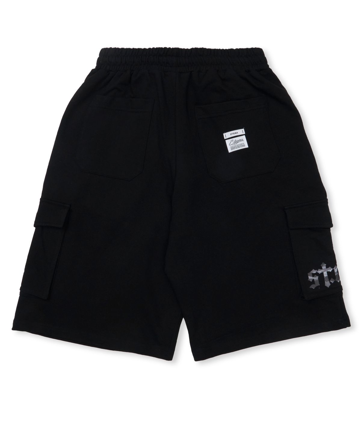 스티그마(STIGMA) Tiger Camouflage STGM Wide Cargo Bermuda Pants Black