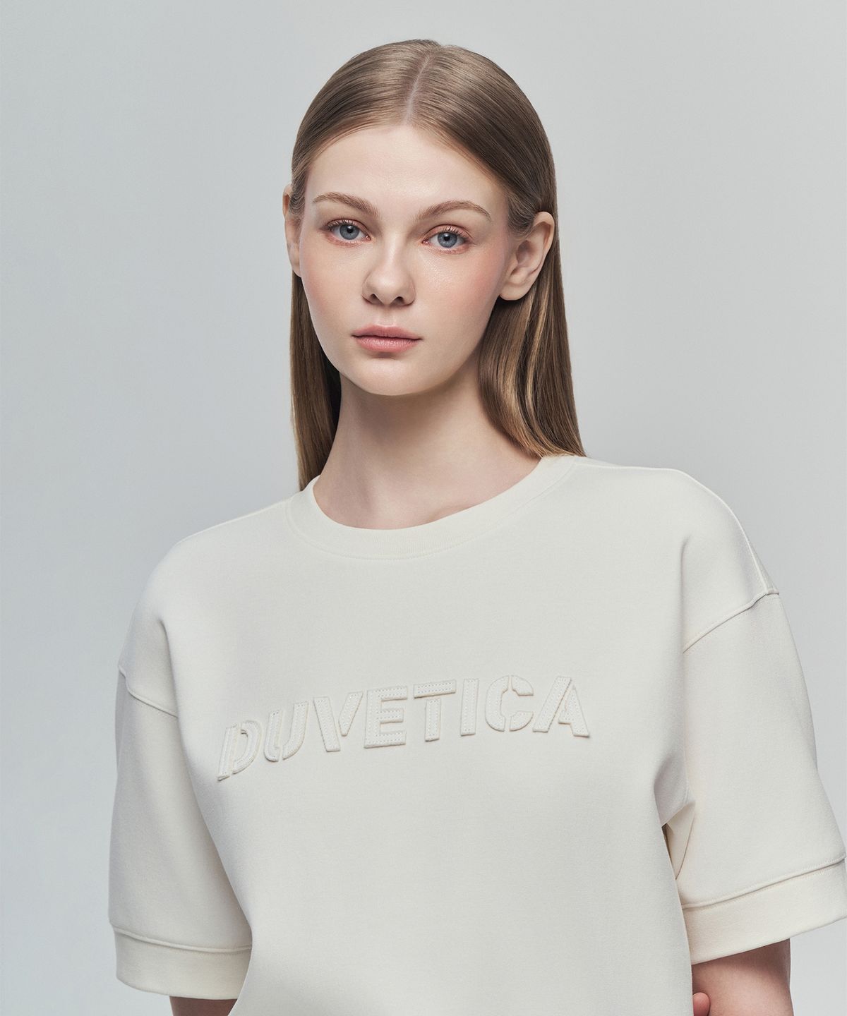 듀베티카(DUVETICA) 하쿠(라이트 아이보리)(여성 반팔티셔츠)
