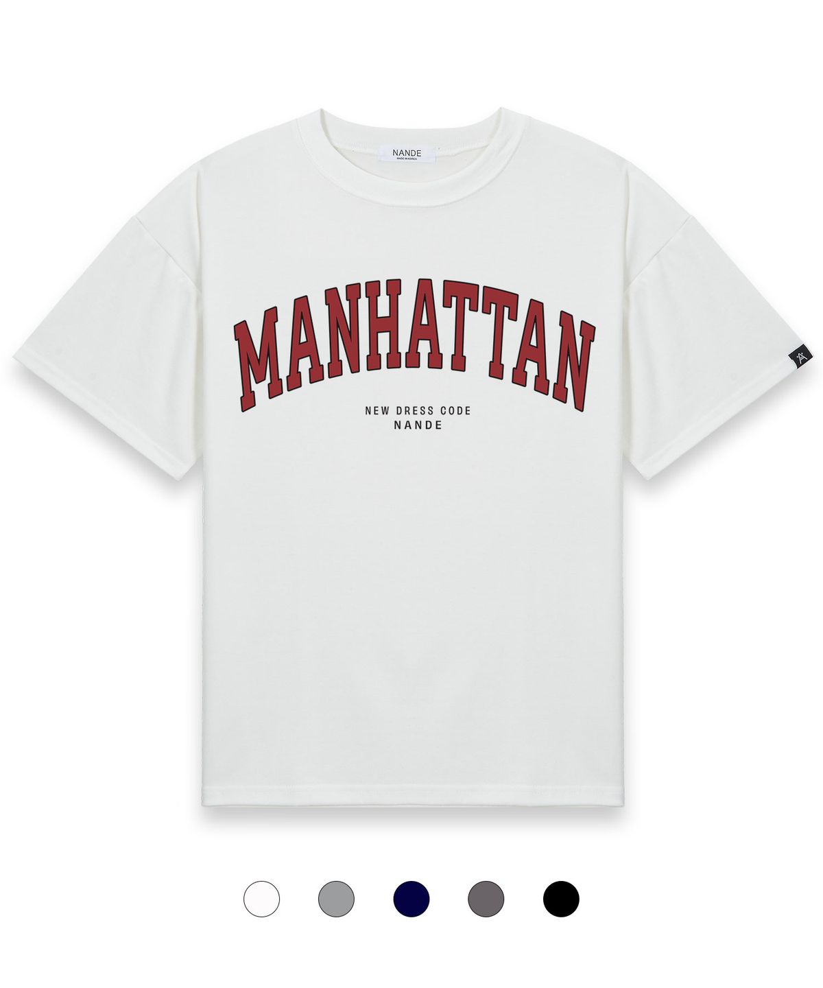 난데(NANDE) MANHATTAN 오버핏 프린팅 반팔티셔츠 5color