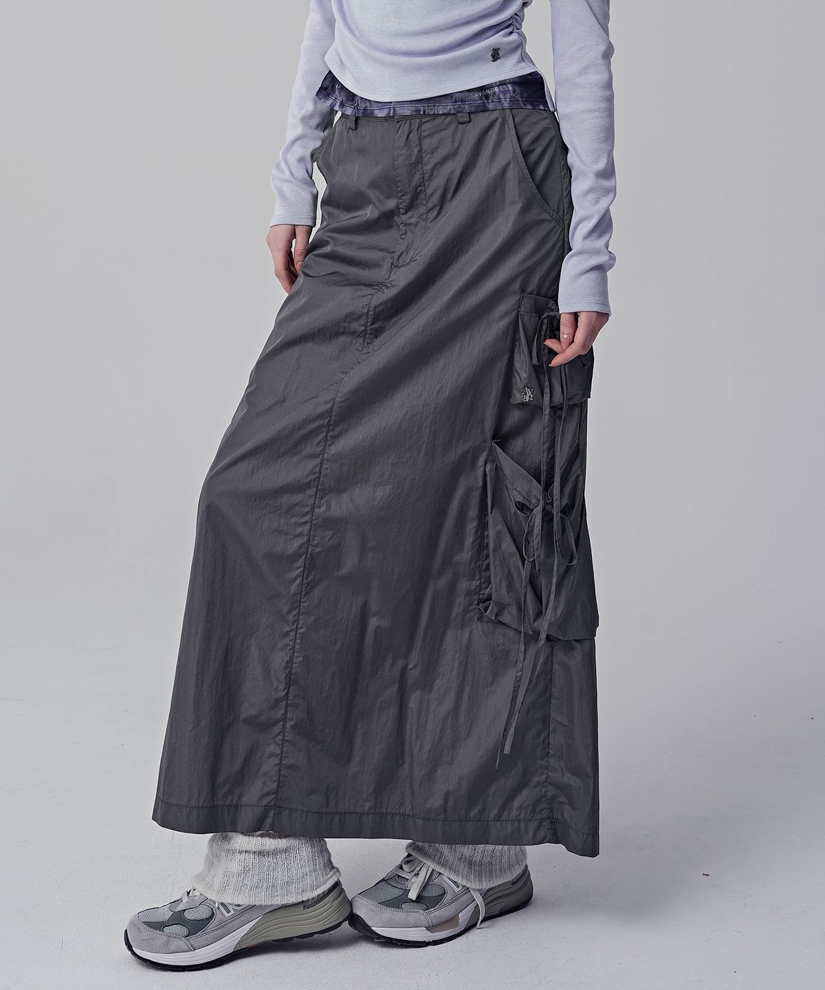 어반드레스(AVANDRESS) Ribbon Taslan Long Skirt - 4COL