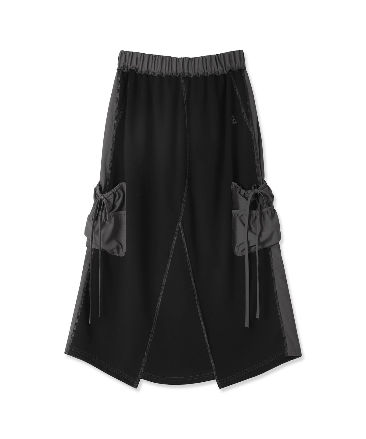 어반드레스(AVANDRESS) Y Taslan Coloring Long Skirt BLACK X CHARCOAL
