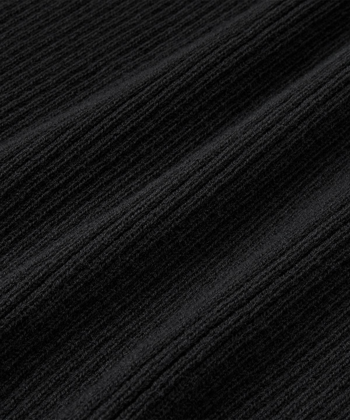 브랜디드(BRANDED) HARD TWIST RIBBED HENLEY NECK KNIT [BLACK]