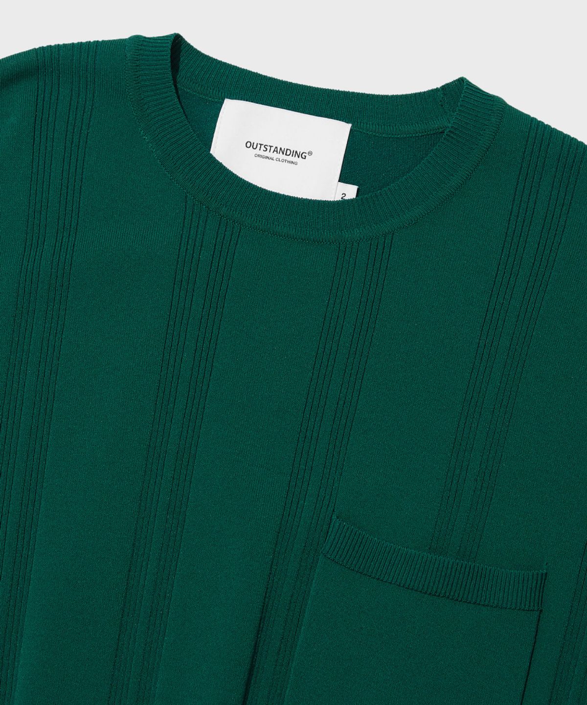 아웃스탠딩(OUTSTANDING) HS STRIPE CREW NECK KNIT_GREEN