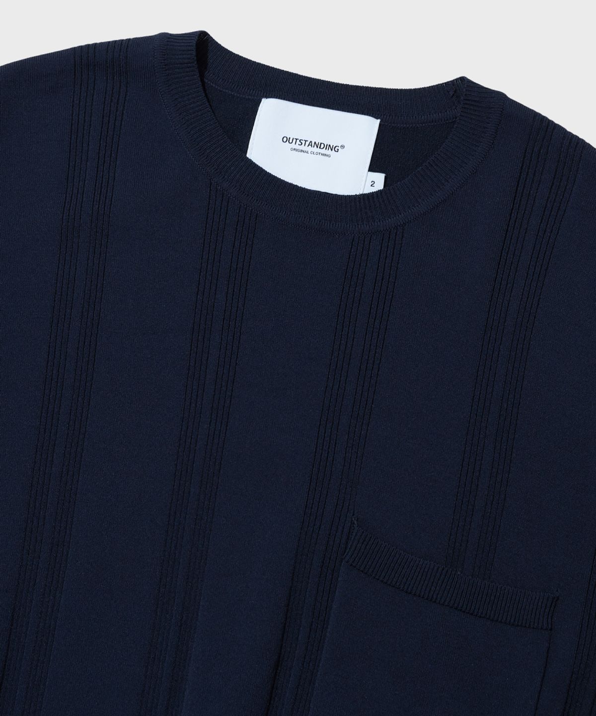 아웃스탠딩(OUTSTANDING) HS STRIPE CREW NECK KNIT_NAVY