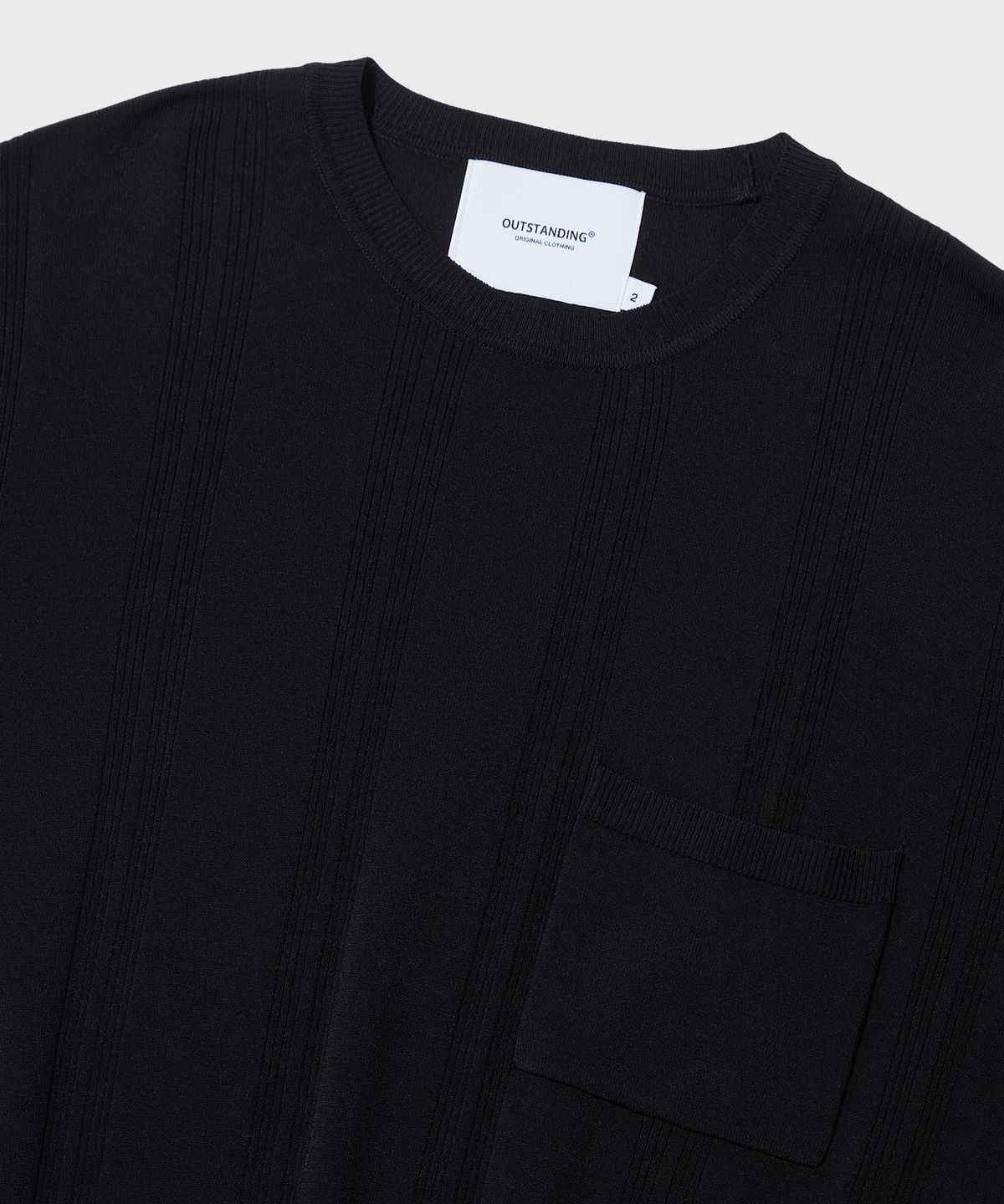아웃스탠딩(OUTSTANDING) HS STRIPE CREW NECK KNIT_BLACK