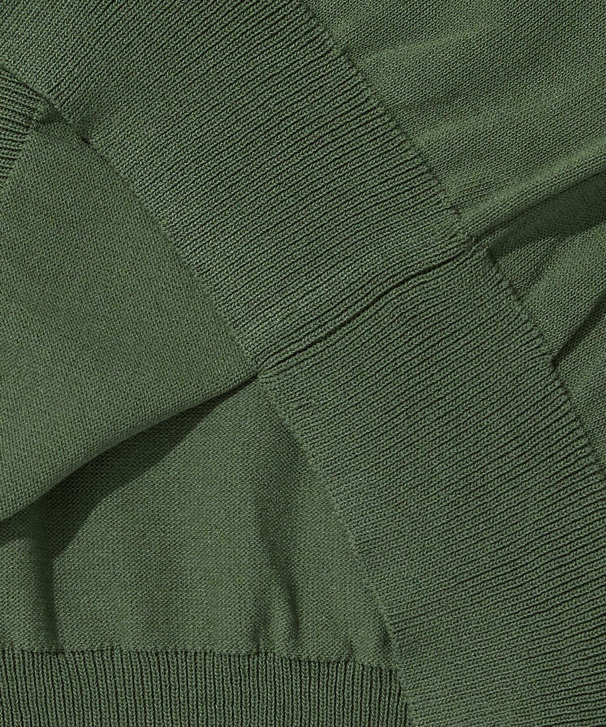 아웃스탠딩(OUTSTANDING) HS KNIT OPEN COLLAR SHIRT_OLIVE