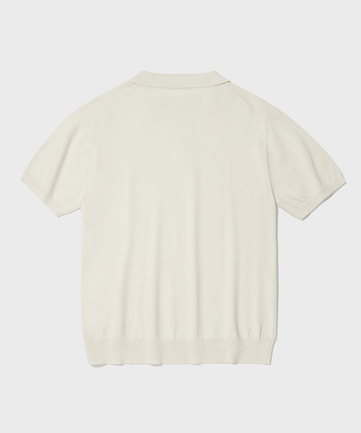 아웃스탠딩(OUTSTANDING) HS KNIT OPEN COLLAR SHIRT_IVORY