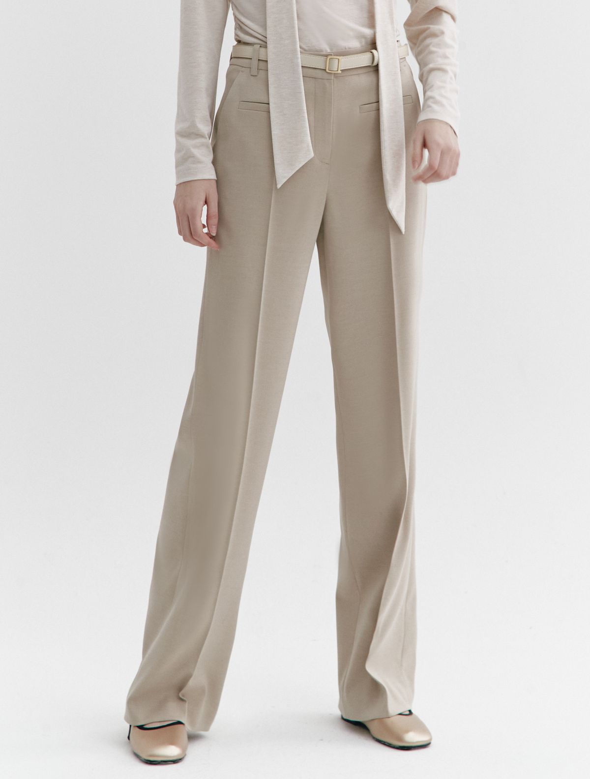 그레이데시온(GRAYDATION) Front Lip Pocket Semi Boots Cut Pants BEIGE