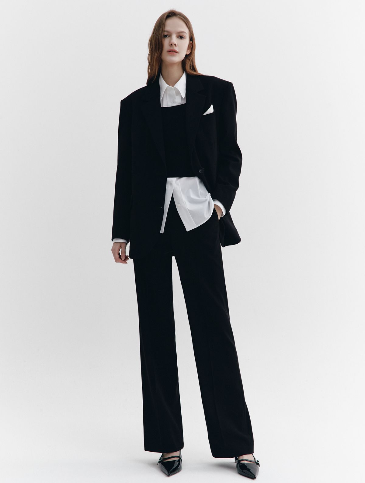 그레이데시온(GRAYDATION) Front Lip Pocket Semi Boots Cut Pants BLACK