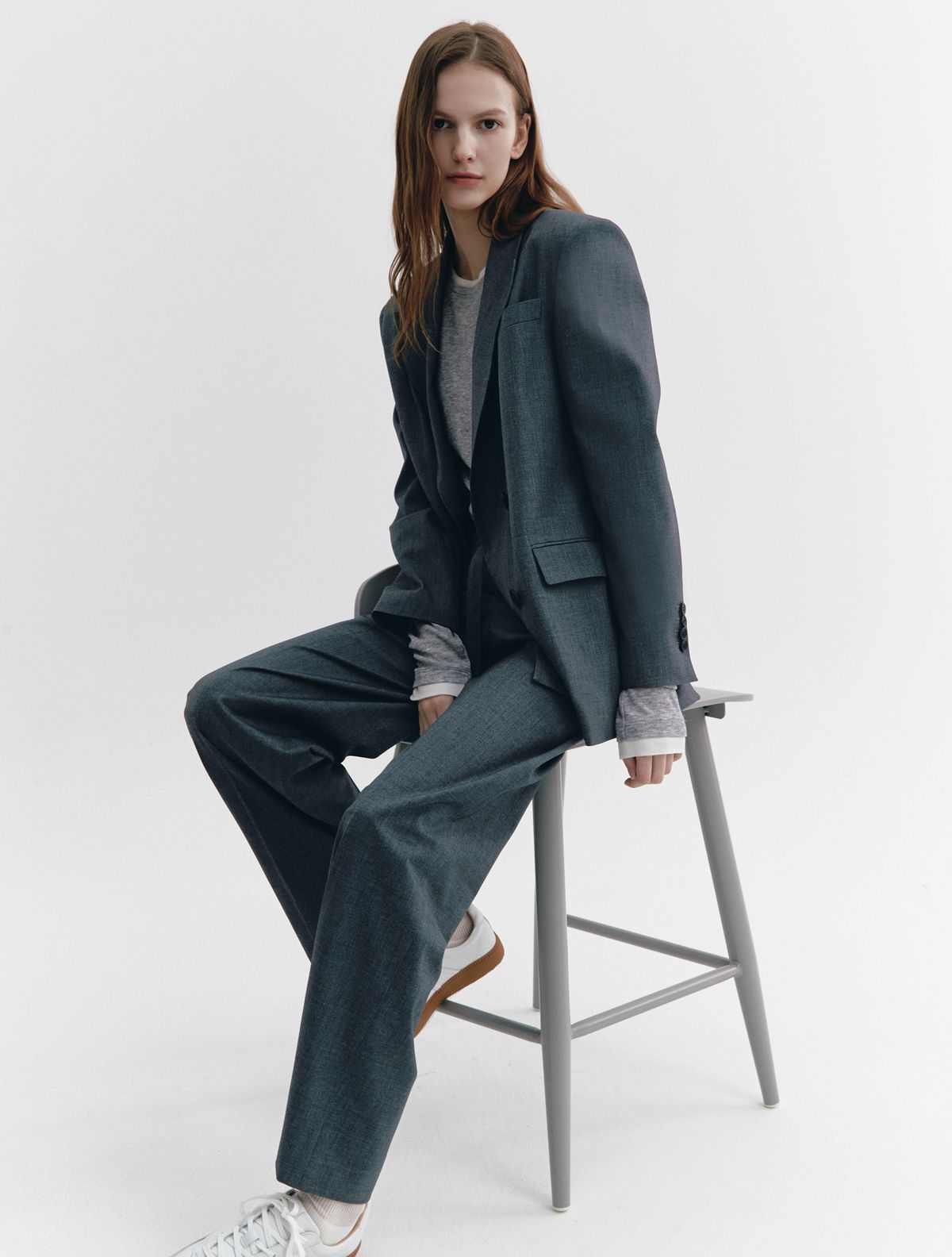 그레이데시온(GRAYDATION) Semi Wide Pull Baning Pants CHARCOAL GREY