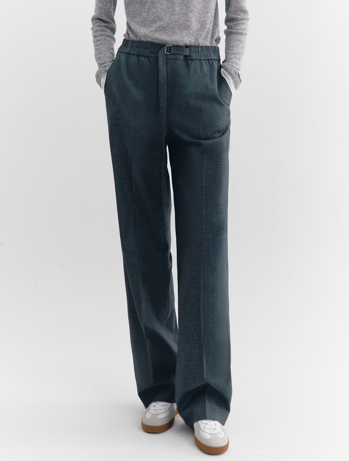 그레이데시온(GRAYDATION) Semi Wide Pull Baning Pants CHARCOAL GREY