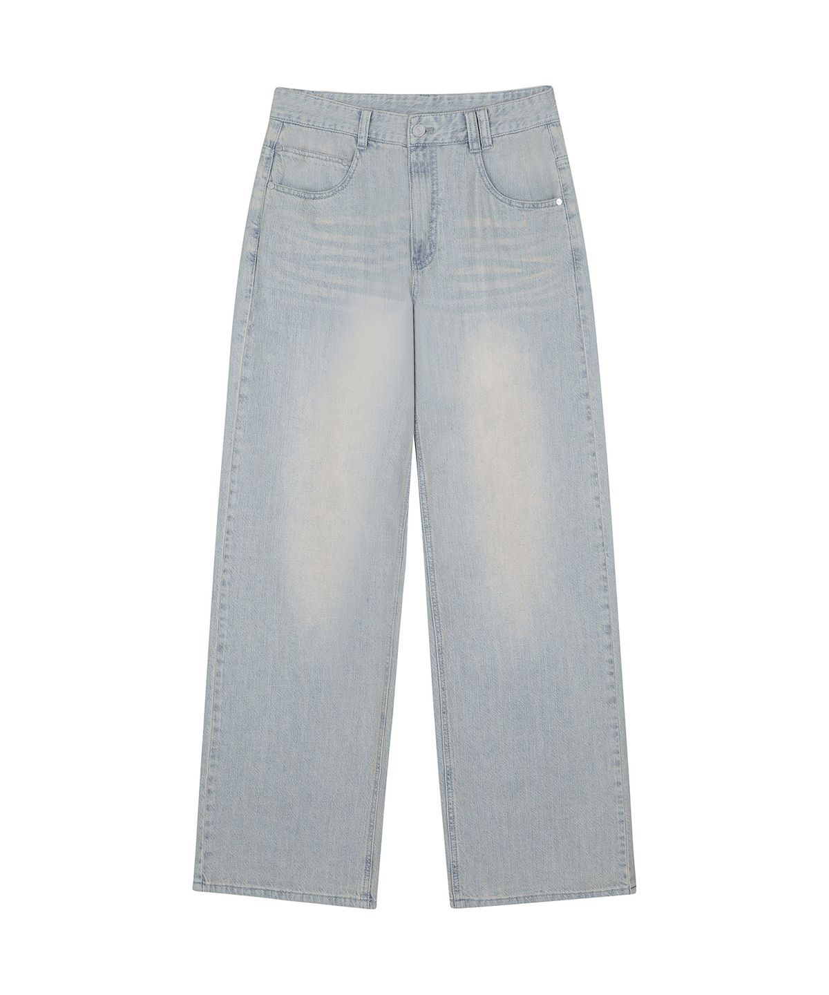 데케트(DECET) [린넨라이크]Linen Like Mid Rise Wide Jeans DCPT039IceBlueB