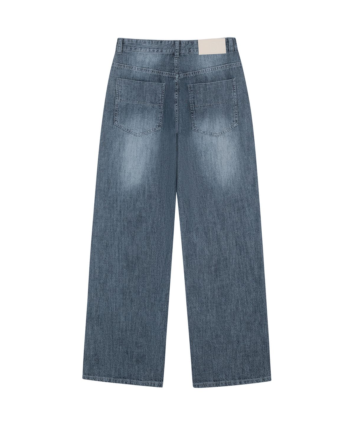 데케트(DECET) [린넨라이크]Linen Like Mid Rise Wide Jeans DCPT039MidBlueB