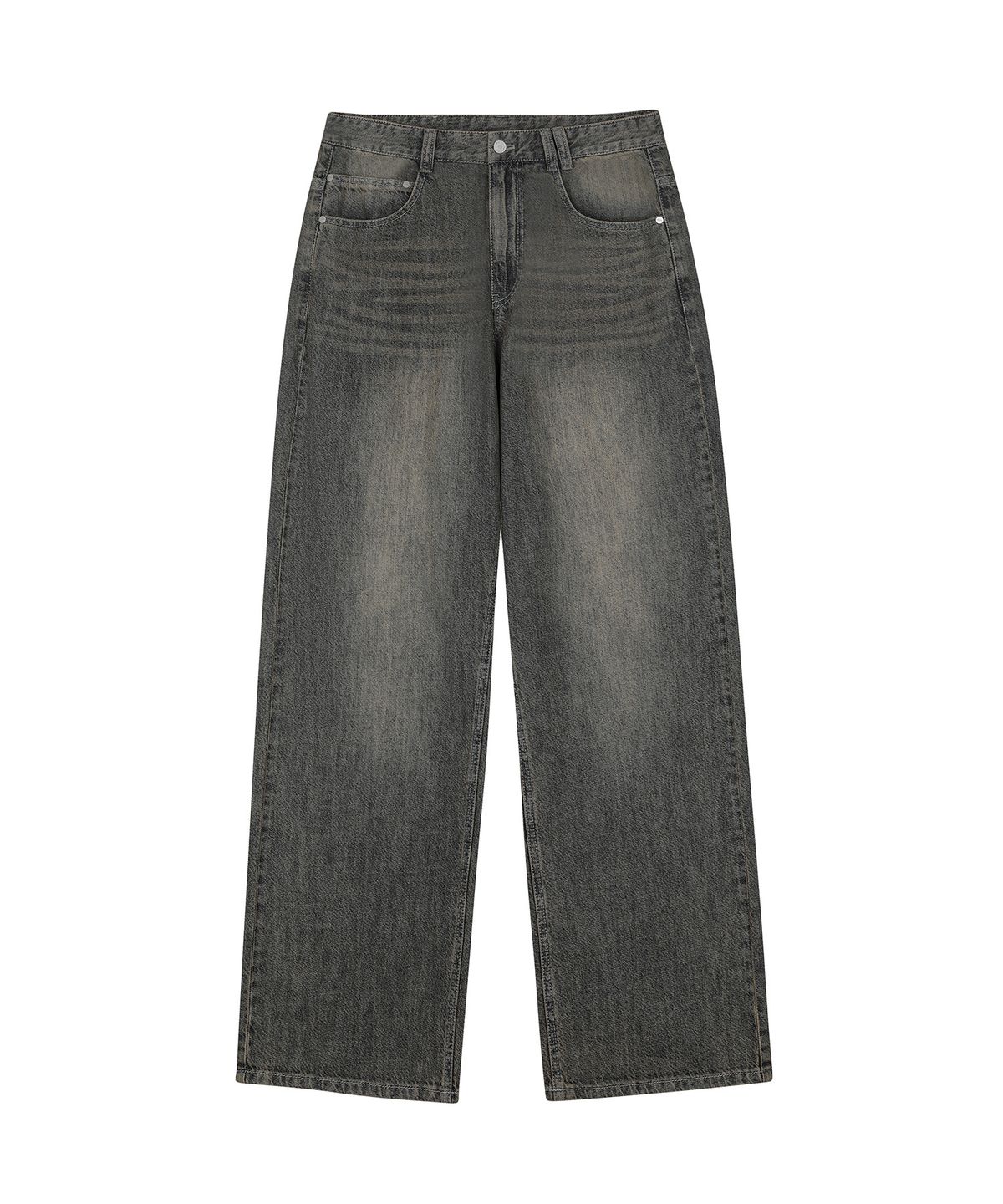 데케트(DECET) [린넨라이크]Linen Like Mid Rise Wide Jeans DCPT039RustBrown