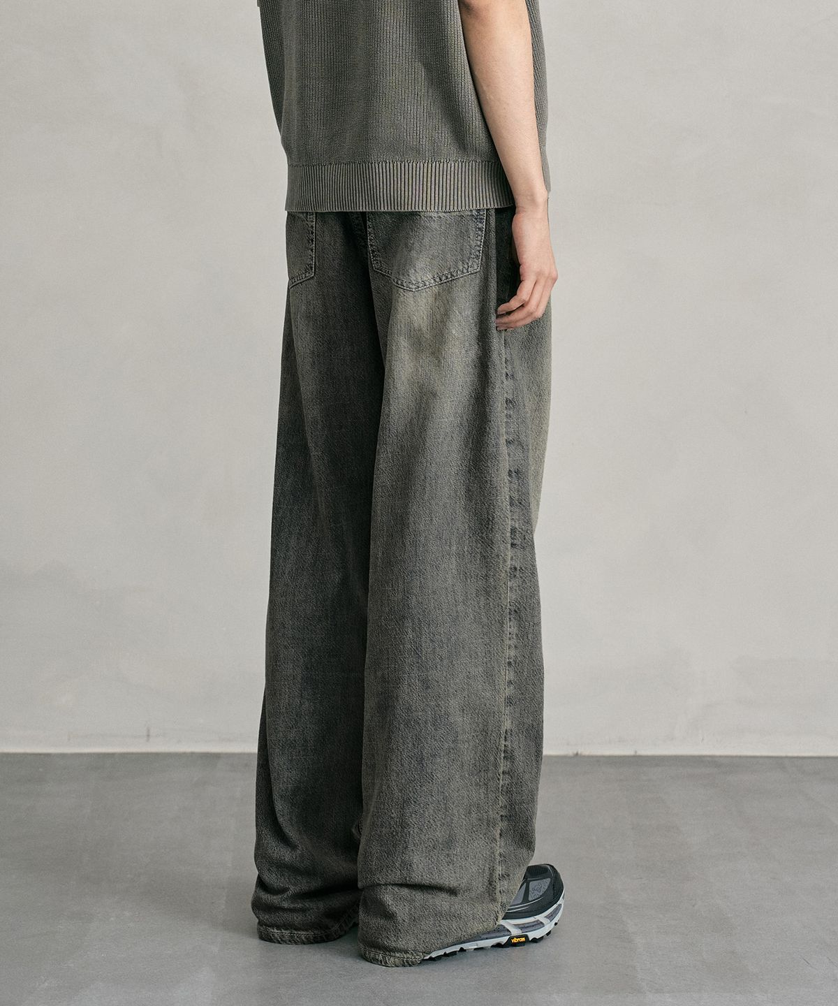 데케트(DECET) [린넨라이크]Linen Like Mid Rise Wide Jeans DCPT039RustBrown