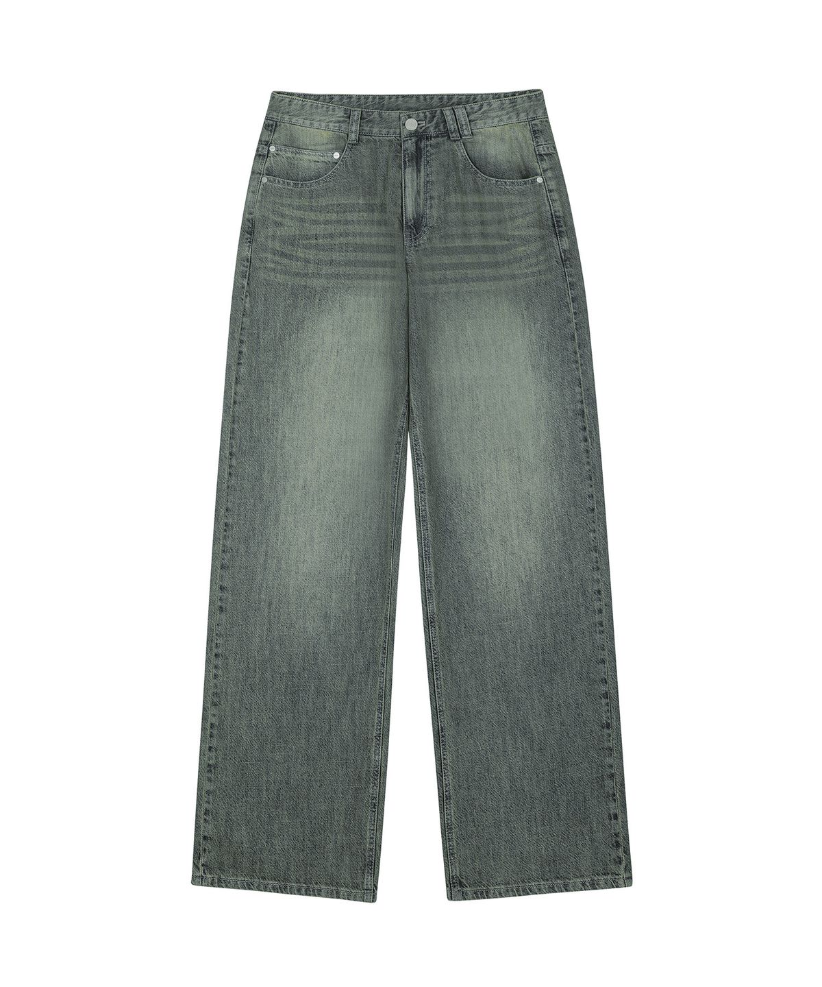 데케트(DECET) [린넨라이크]Linen Like Mid Rise Wide Jeans DCPT039RustGreen