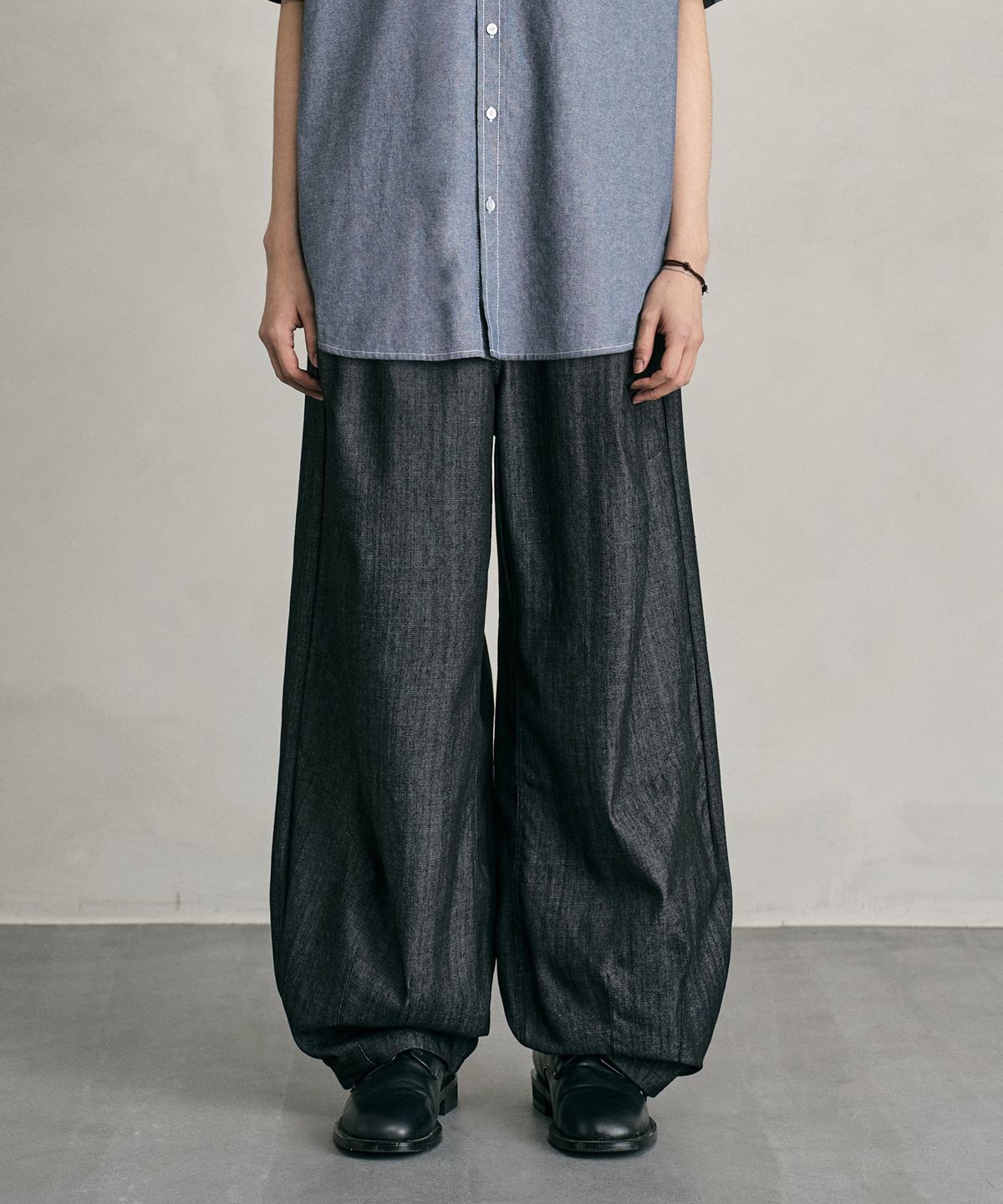 데케트(DECET) [린넨라이크]Linen Like Balloon Wide Jeans DCPT060CPBlack