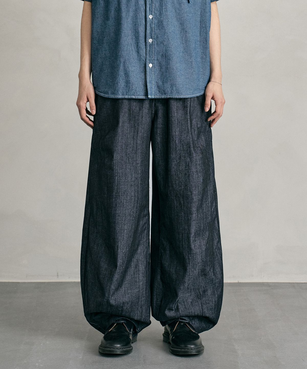 데케트(DECET) [린넨라이크]Linen Like Balloon Wide Jeans DCPT060CPIndigo