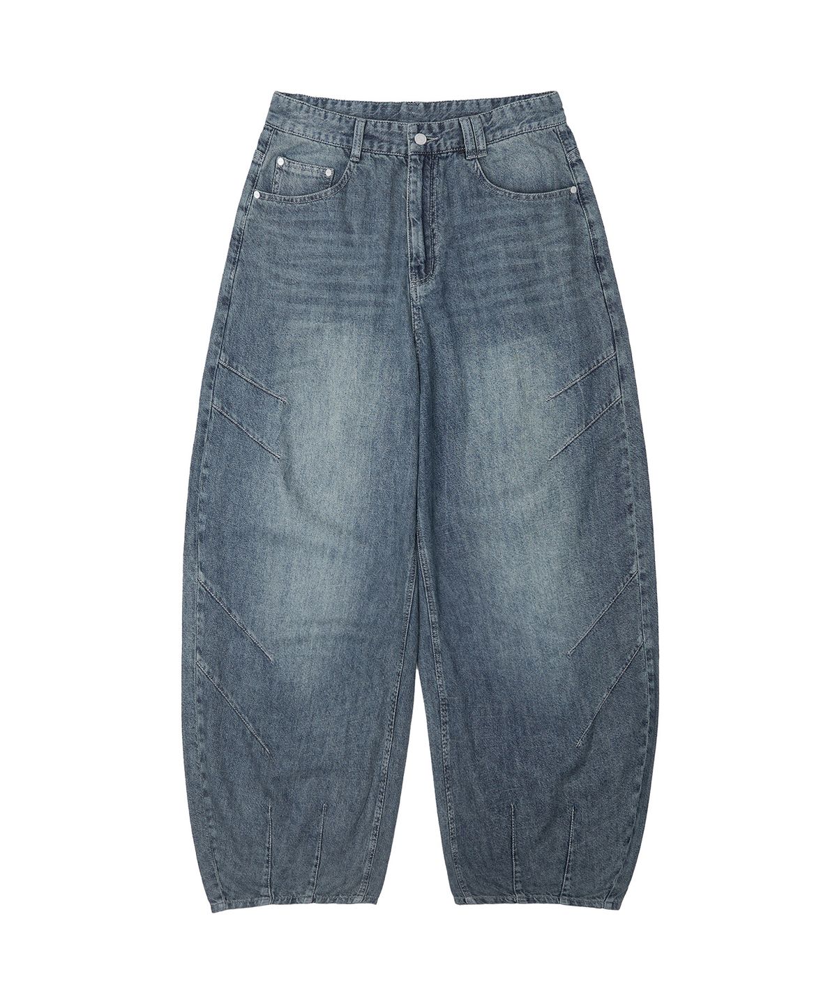 데케트(DECET) [린넨라이크]Linen Like Balloon Wide Jeans DCPT060MidBlueB