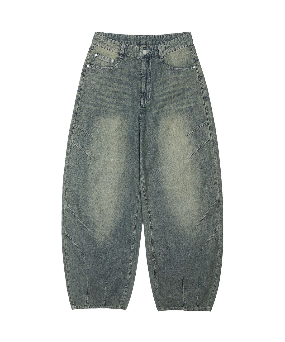 데케트(DECET) [린넨라이크]Linen Like Balloon Wide Jeans DCPT060RustGreen