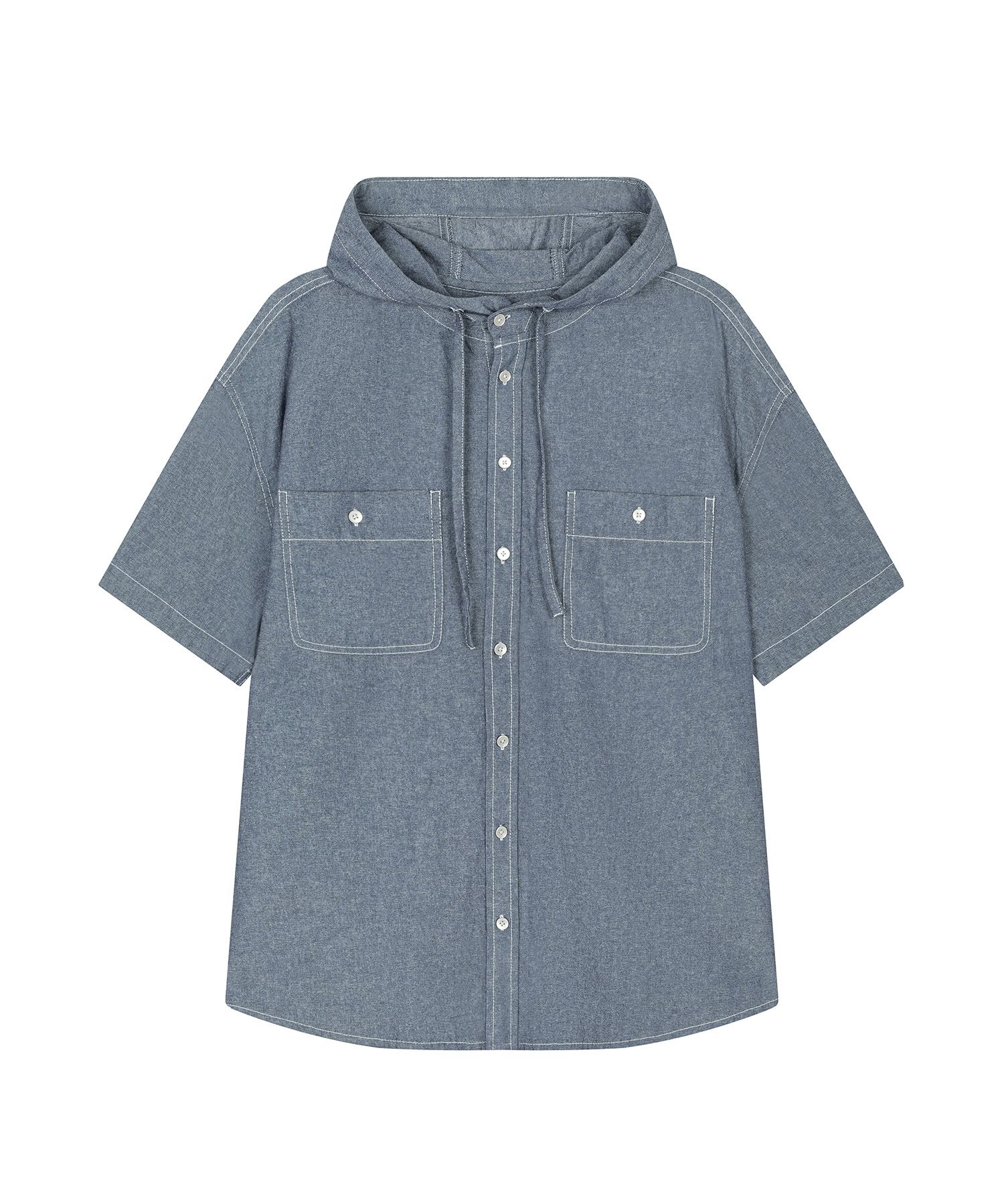 MUSINSA | DECET Chambray Over Hood Short Shirt DCSH013LightBlue