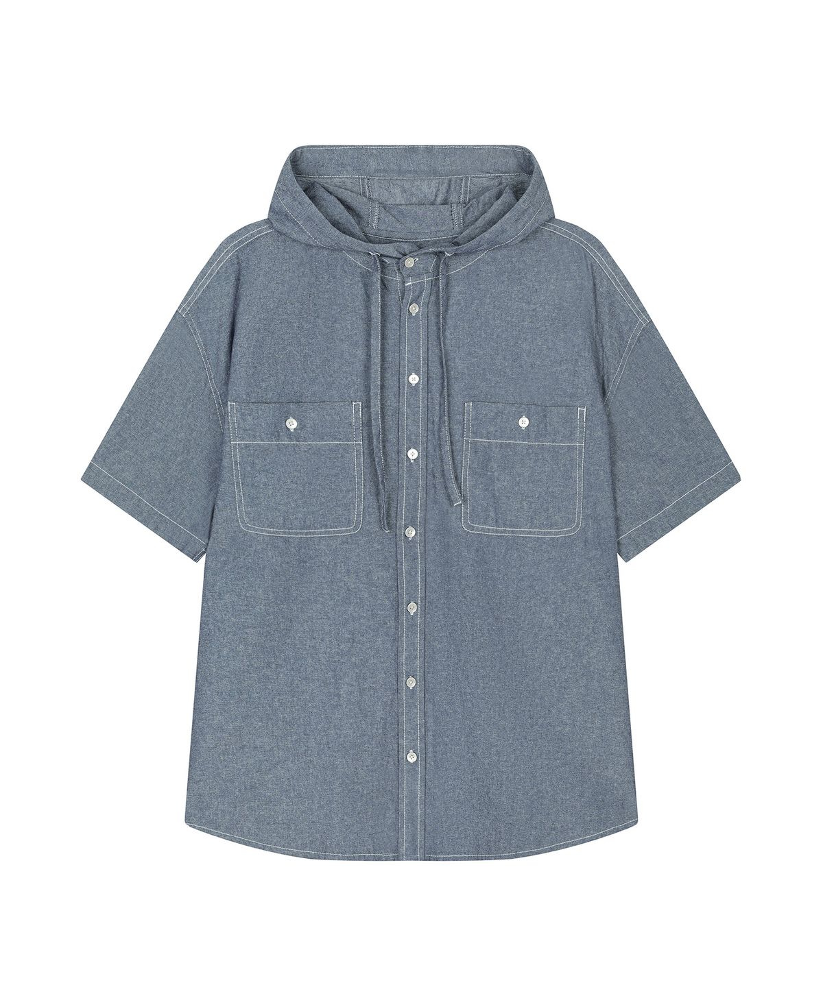 데케트(DECET) Chambray Over Hood Short Shirt DCSH013LightBlue