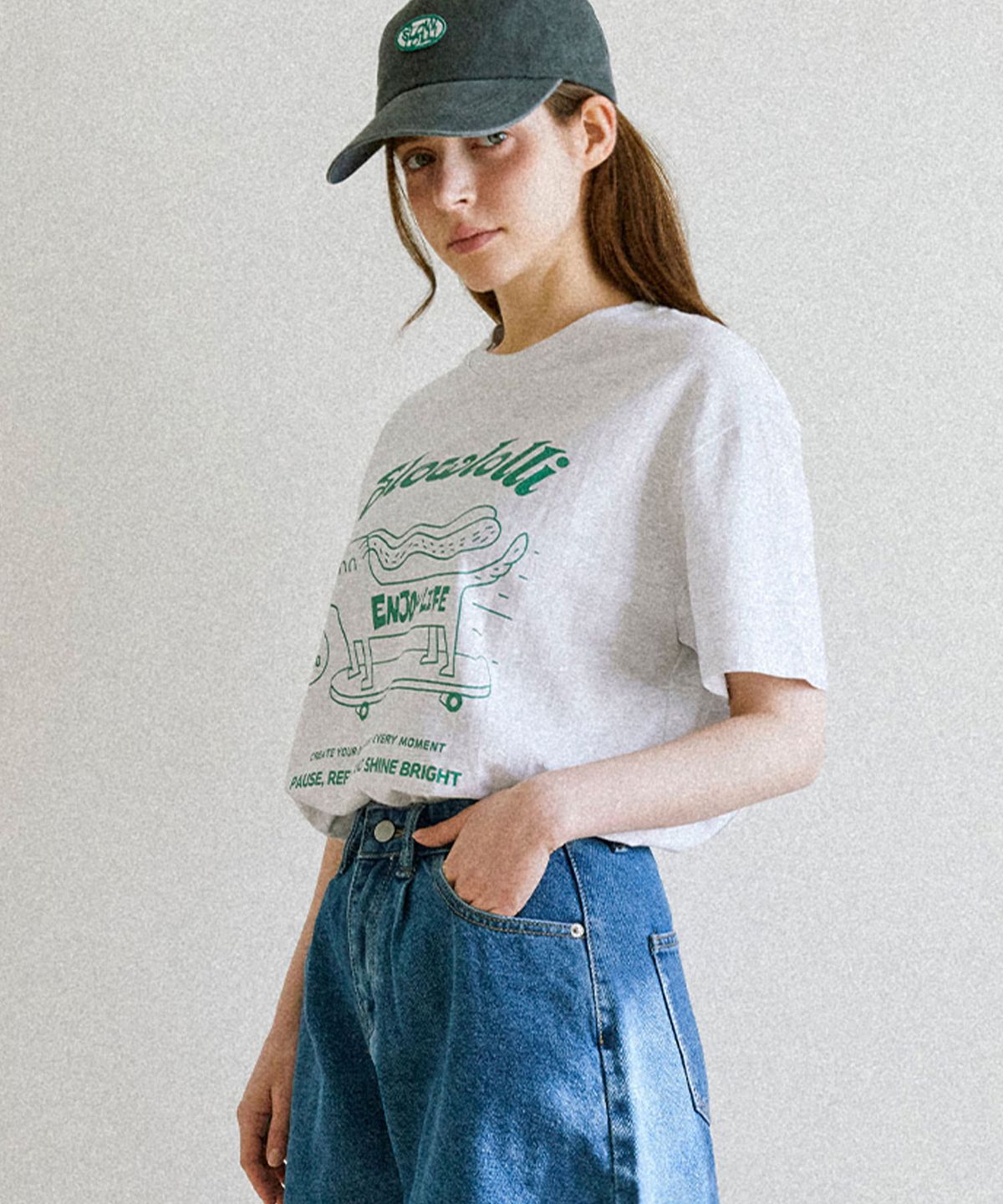 슬로우롤리(SLOWLOLLI) Board Dog printed t-shirt_2 Colors