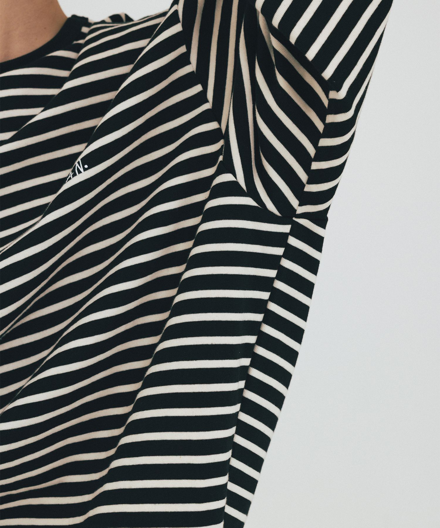 MUSINSA | ANGLAN Striped Long Sleeve - Black