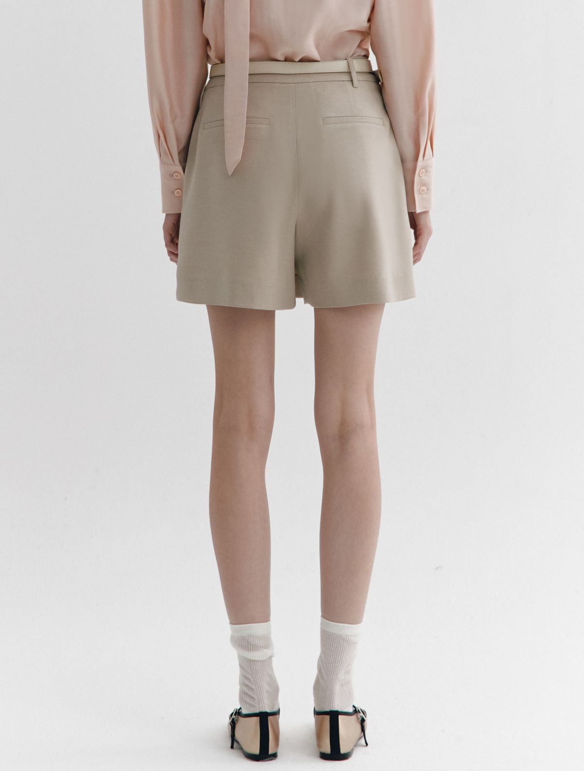 그레이데시온(GRAYDATION) Pleats Wrap Skirt-type Shorts BEIGE