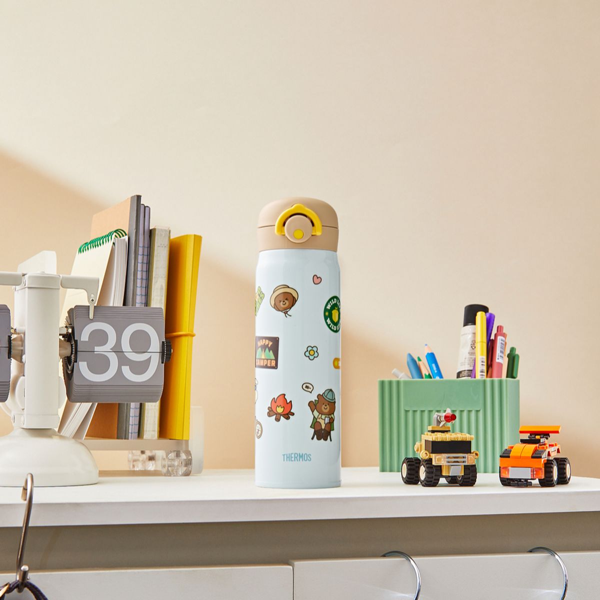 써모스(THERMOS) 원터치 텀블러 마이디자인 보틀3 JNR-502K (500ml) 기본스티커포함