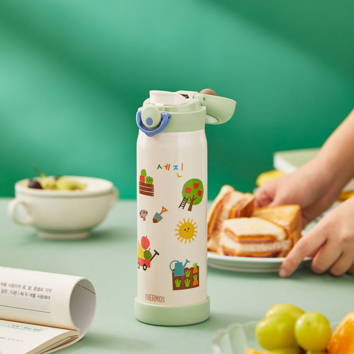 써모스(THERMOS) 원터치 텀블러 마이디자인 보틀3 JNR-502K (500ml) 기본스티커포함