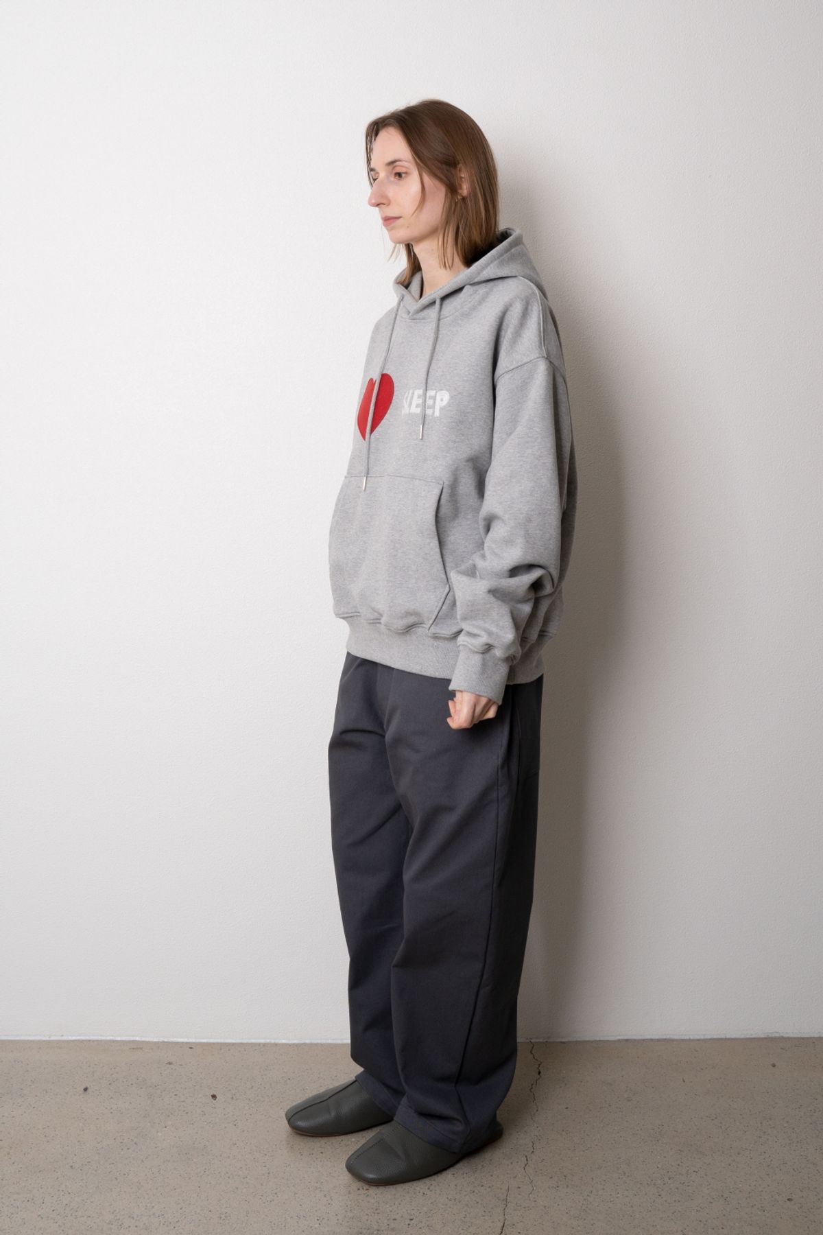 니드슬립(NEED SLEEP) i love sleep hoodie [melange grey]