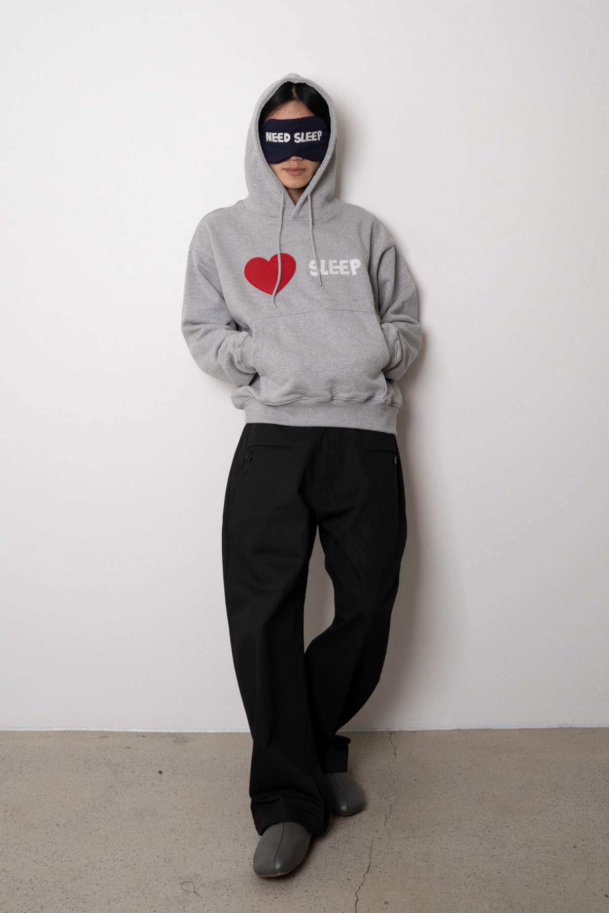니드슬립(NEED SLEEP) i love sleep hoodie [melange grey]
