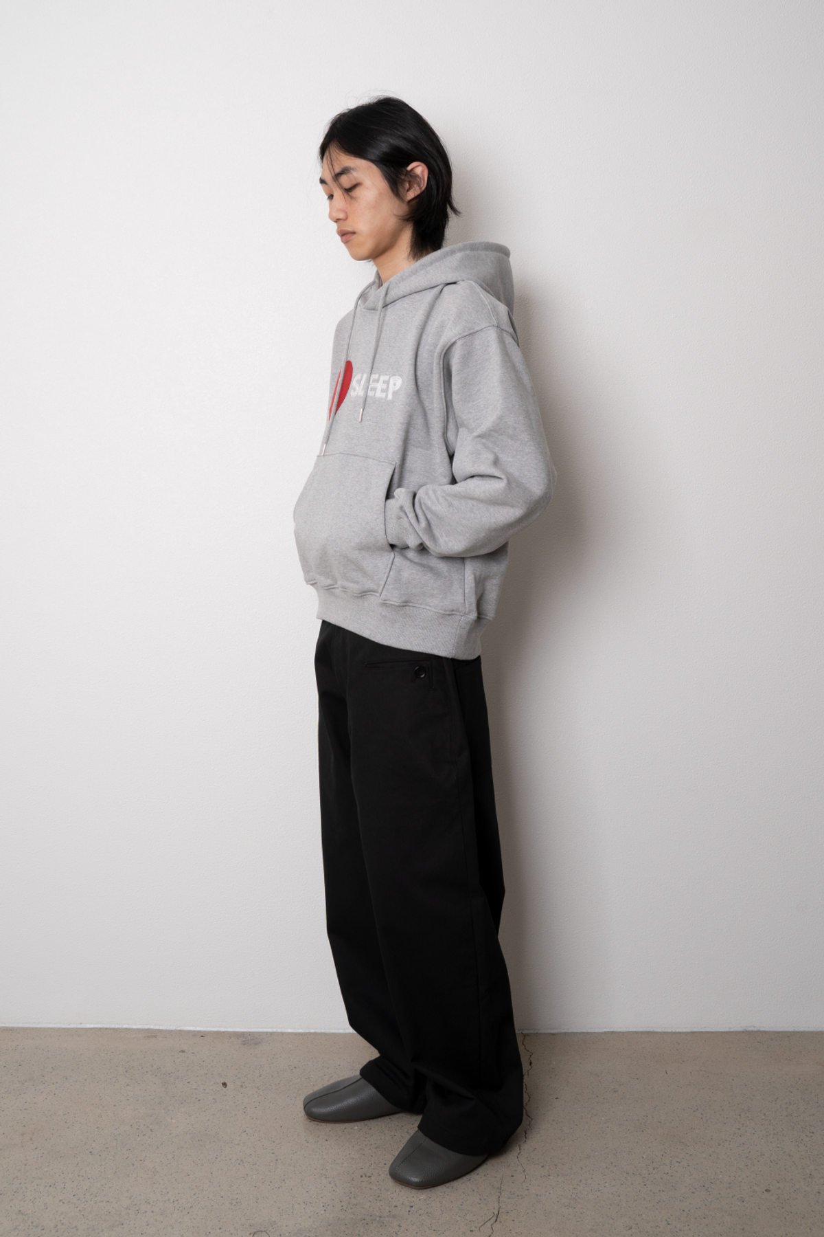 니드슬립(NEED SLEEP) i love sleep hoodie [melange grey]
