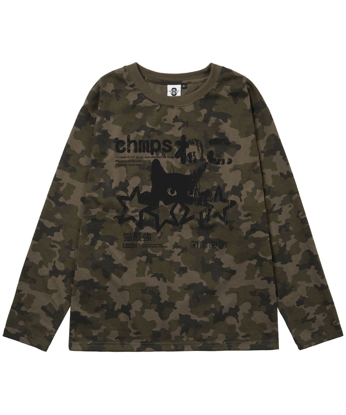 본챔스(BORN CHAMPS) [3 COLORS] VTG CHAMPS NEKO 오버핏 카모 롱 슬리브 B25ST48