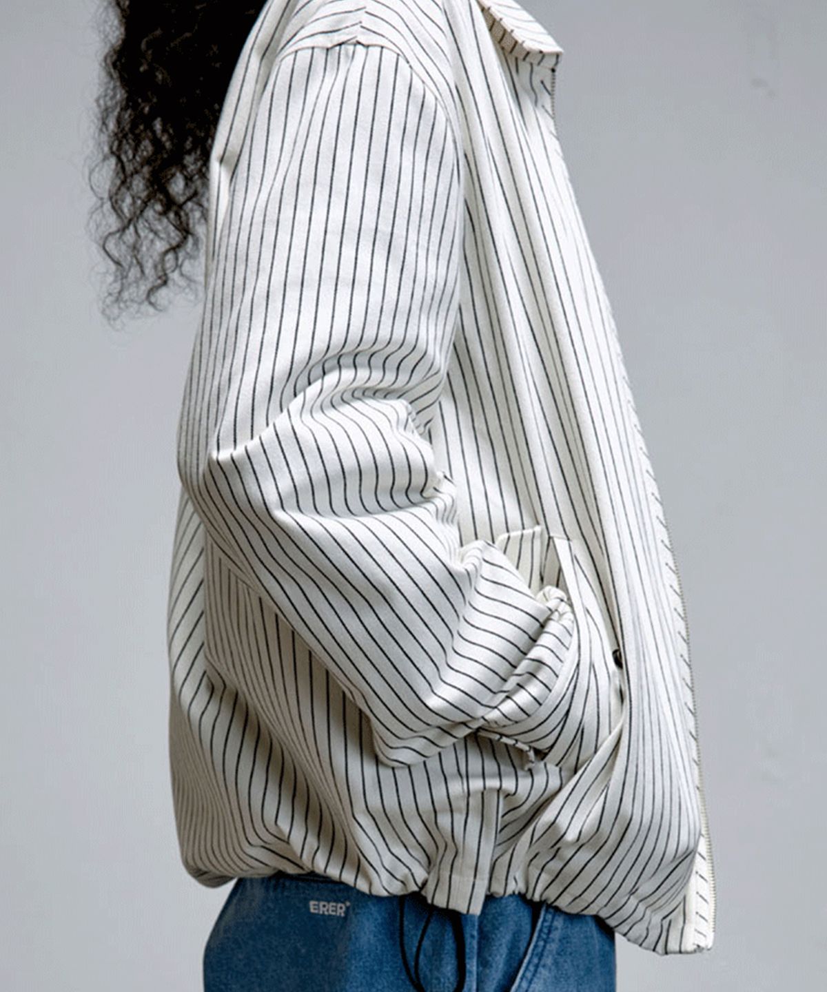 에르에르(ERER) Cotton Stripe Jacket White