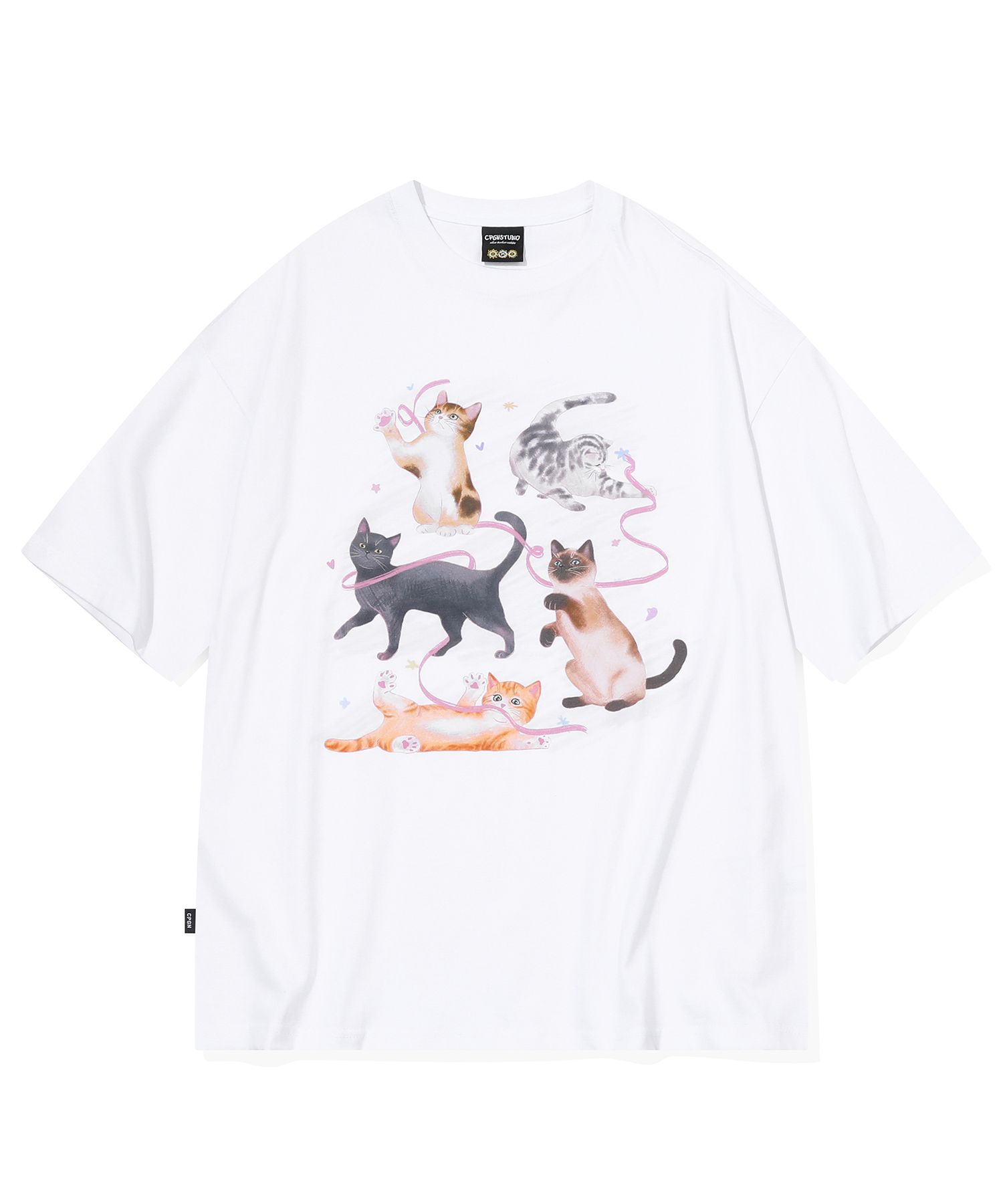 【CPGN STUDIO】25SS★ DTP Crayon Cat Short Sleeve Tee MUSINSA | CPGN STUDIO DTP Crayon Cat Short Sleeve T-shirt White