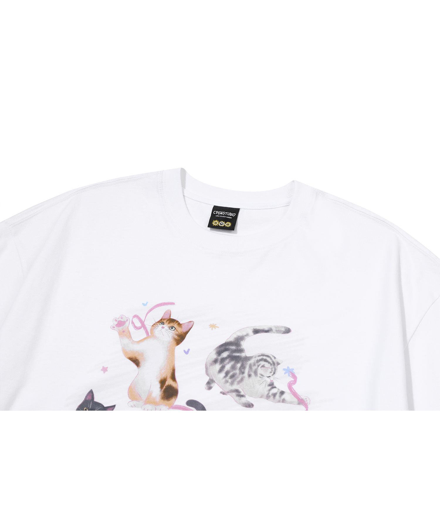 【CPGN STUDIO】25SS★ DTP Crayon Cat Short Sleeve Tee MUSINSA | CPGN STUDIO DTP Crayon Cat Short Sleeve T-shirt White