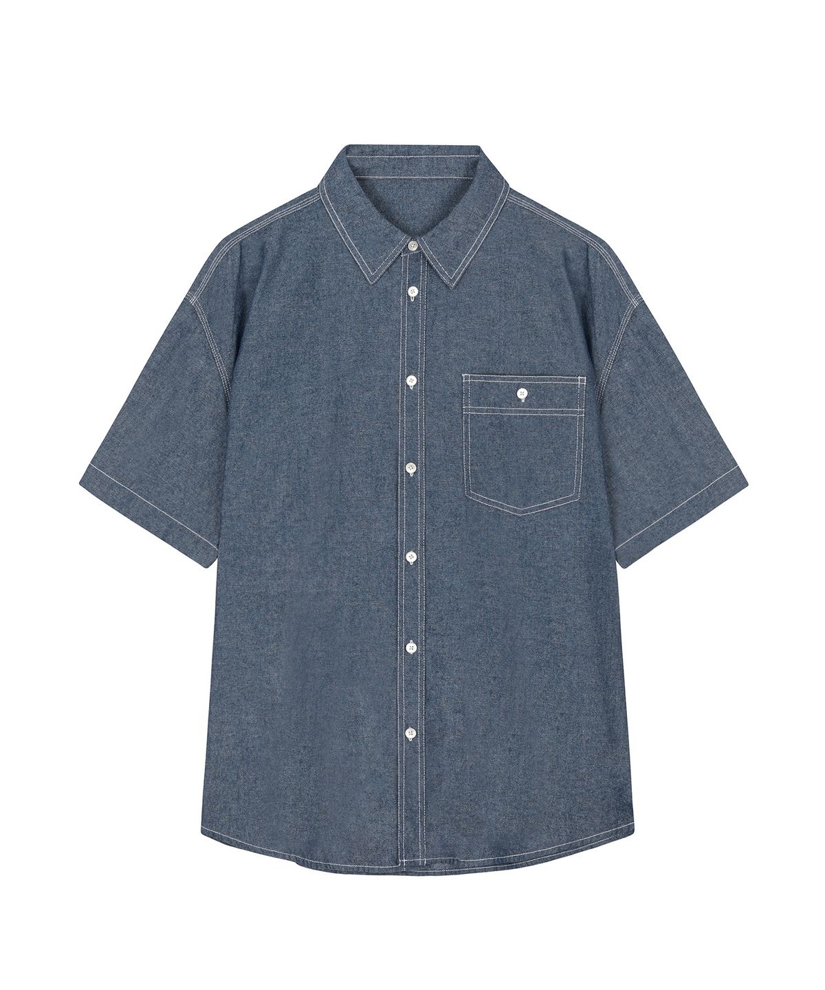 데케트(DECET) Chambray Over Short Shirt DCSH012Blue