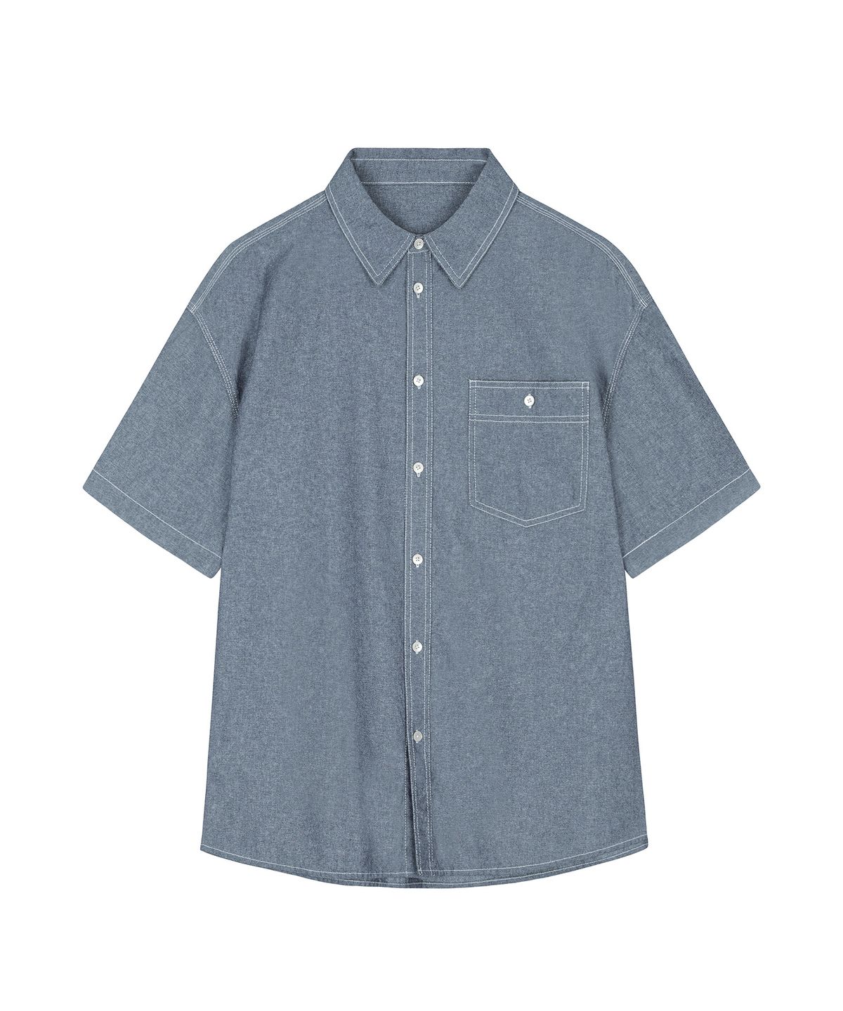 데케트(DECET) Chambray Over Short Shirt DCSH012LightBlue