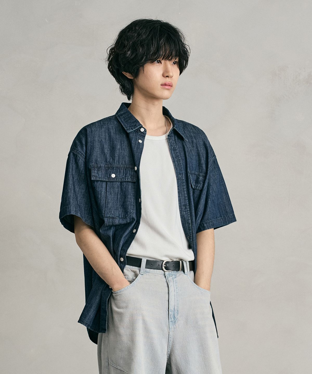 데케트(DECET) Denim Work Short Shirts DCSH010Indigo