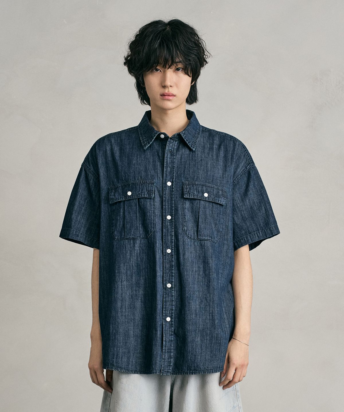 데케트(DECET) Denim Work Short Shirts DCSH010Indigo