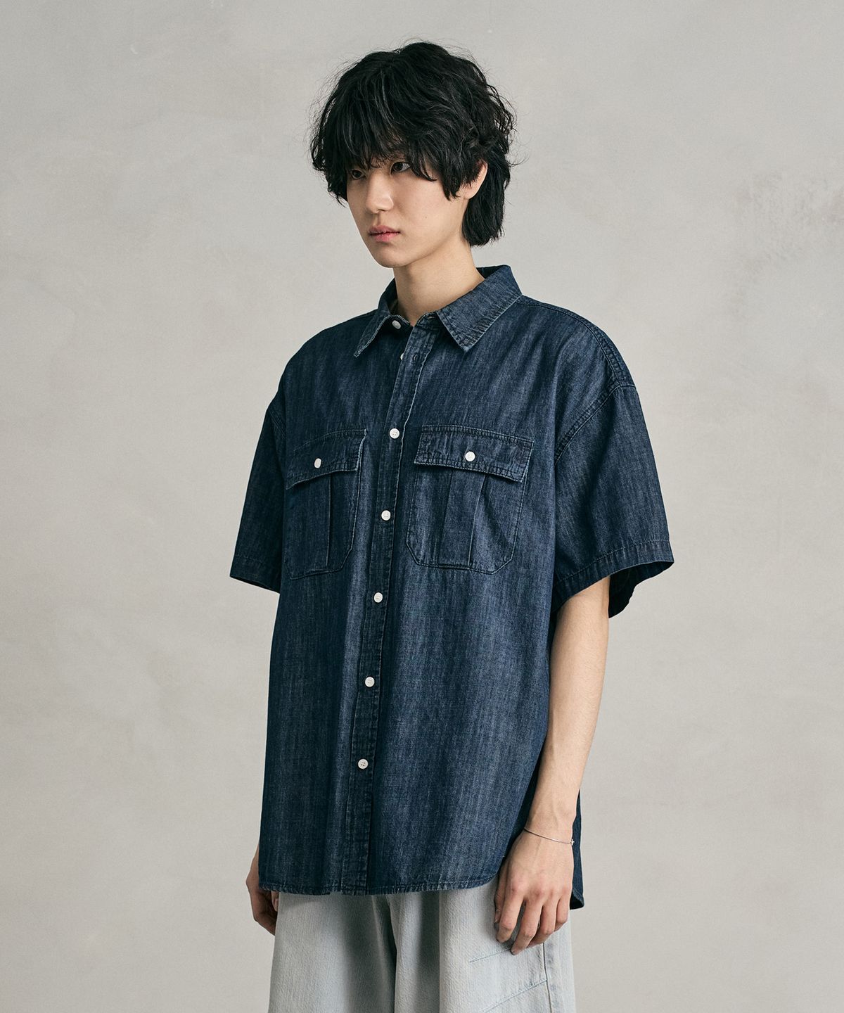 데케트(DECET) Denim Work Short Shirts DCSH010Indigo