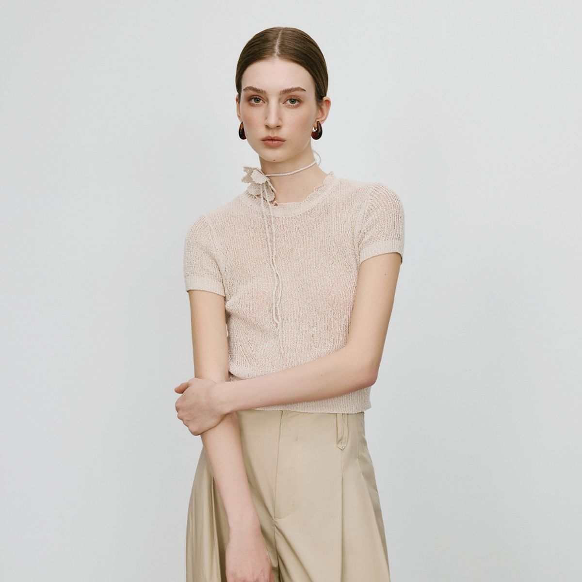 웬스데이딜라잇(WEDNESDAY DELIGHT) WD_Summer knit cropped top_2color